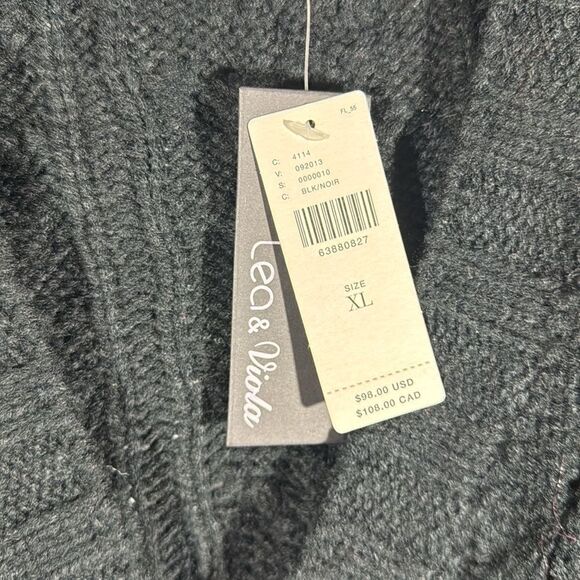 ANTHROPOLOGIE BY LEA & VIOLA CABLE KNIT SWEATER VEST IN BLACK XL NWT - Picture 7 of 7